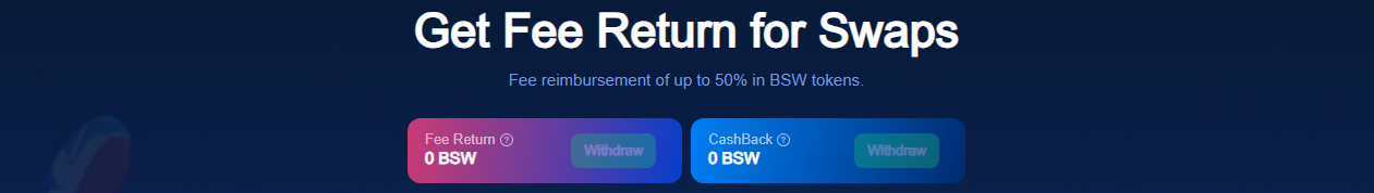 Biswap screen: swap/liquidity/farms overview